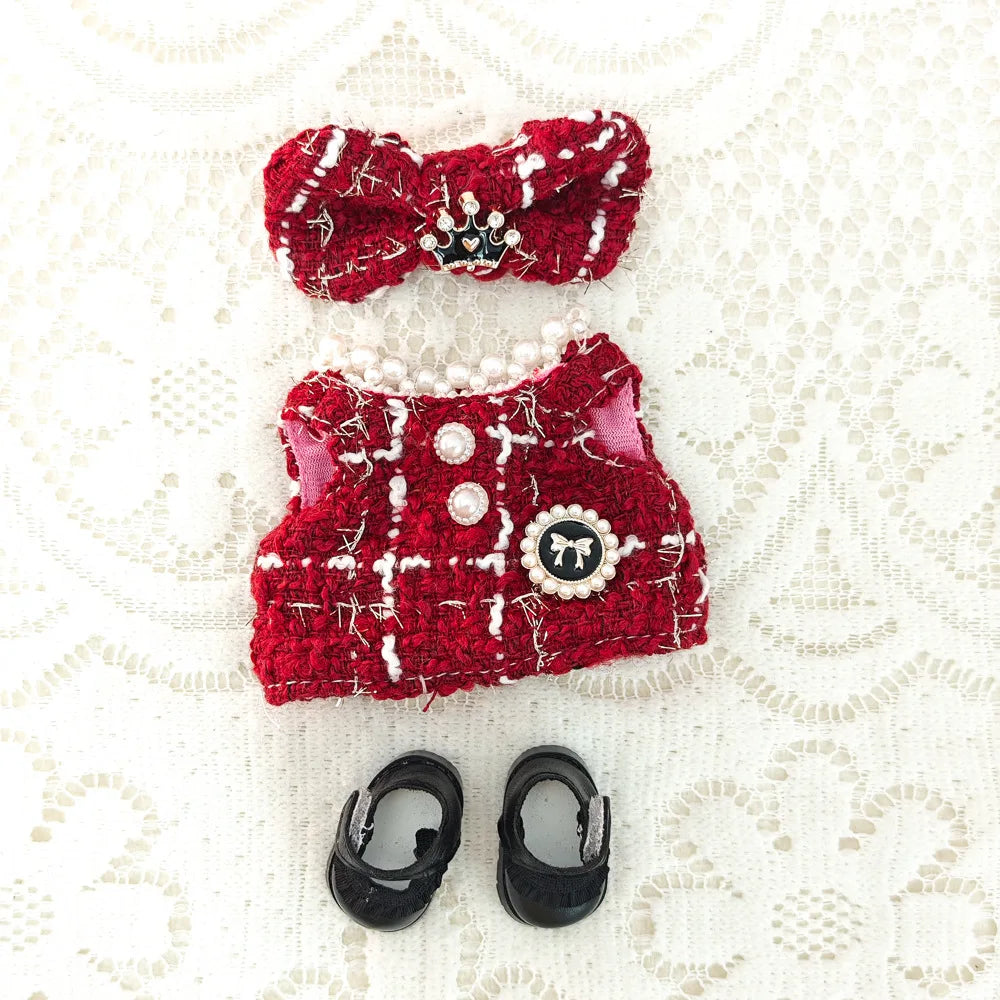17cm Mini Plush Doll'S Clothes Outfit Accessories For Labubu V1 V2 Christmas Cookie Man Sweater Hat Clothing New Year Gift
