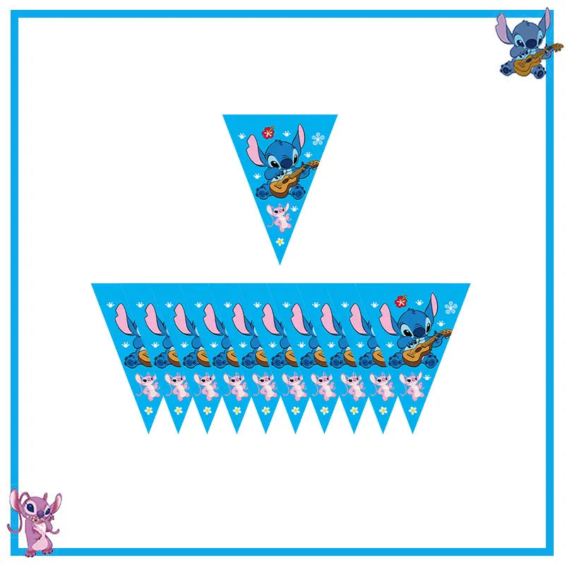 New Stitch Birthday Party Decoration Tableware Balloons Cups Plates Banner Straws Lilo And Stitch Theme Party Supplies Toy Gifts