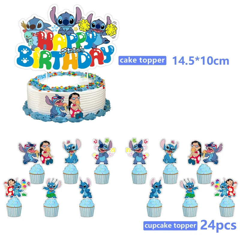 Lilo And Stitch Birthday Decorations Stitch Birthday Girl Party Decor Supplies Balloons Backdrop Banner Plates Cups Tablecloth