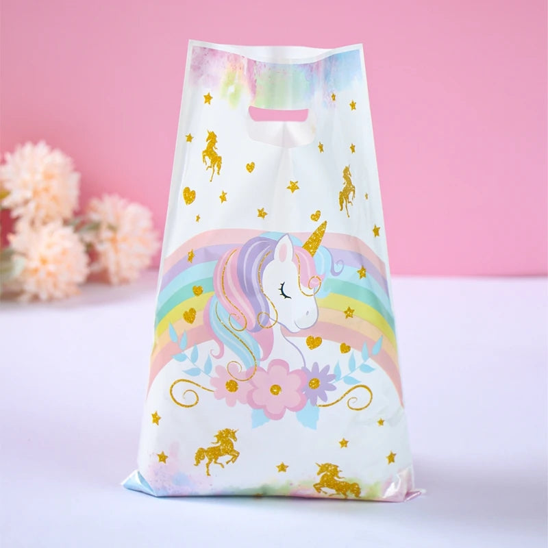 10/25/50pcs Handbag Candy Bags Unicorn Birthday Party Decor Kids Gift Packing Bag 1st Birthday Baby Shower Girl Party Supplies