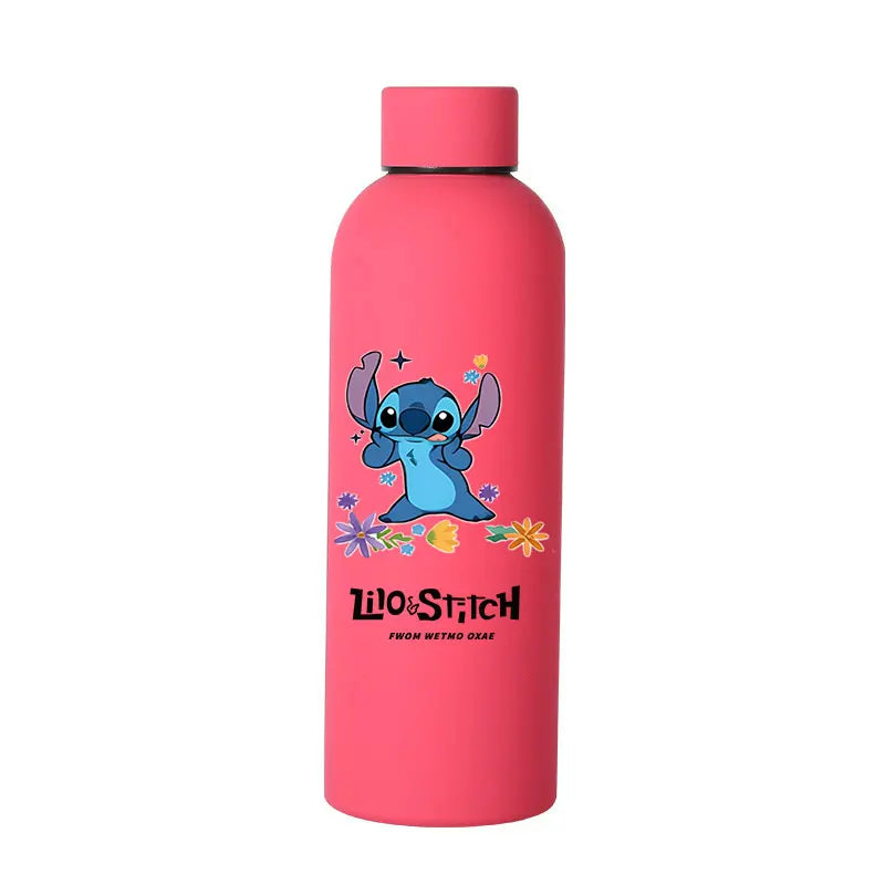 Lilo&Stitch Insulated Cup Sports Small Mouth Bottle Angel Colour Double-layer Vacuum Stainless Steel Cola Coffee Frosted Bottle
