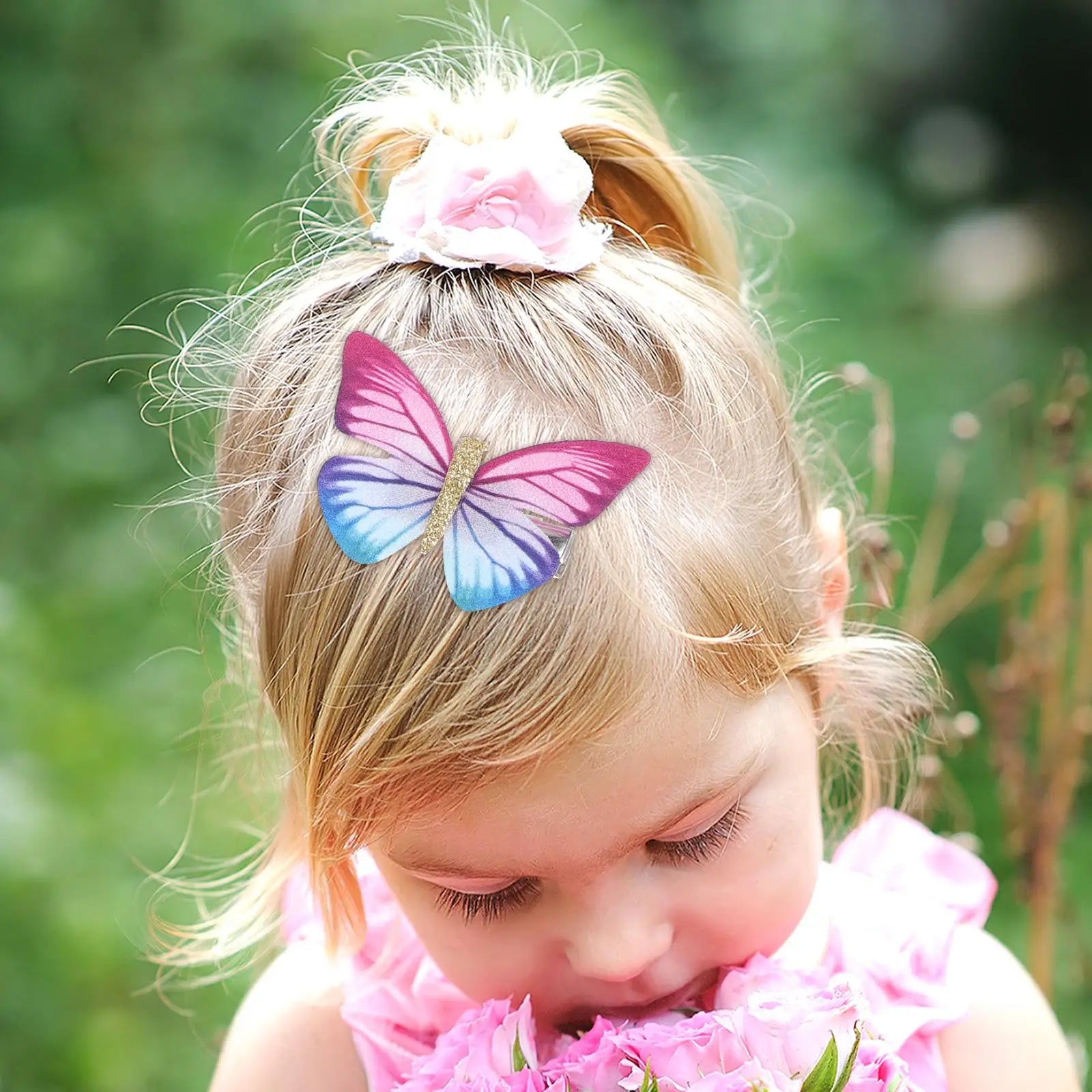 10 Pcs Butterfly Hair Clip Charm Hairpins Girls Catchers Hairdressing Clips Polyester Kids Decor