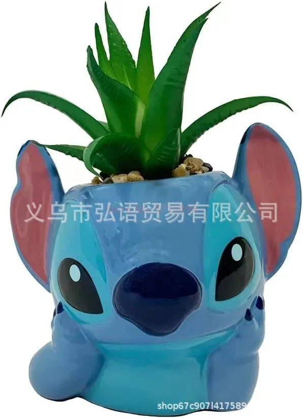 Cute Animation Stitch Succulent Flowerpot Home Desktop Courtyard Office Decoration Cute Flowerpot Decoration Potted Plant