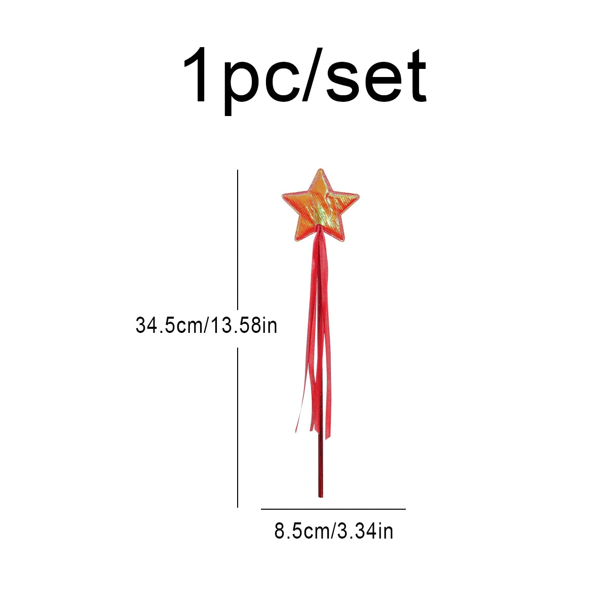 Cosplay party costume props Princess magic wand five-pointed star fairy wand ceremony ribbon stick cat stick 1 set 1 piece.