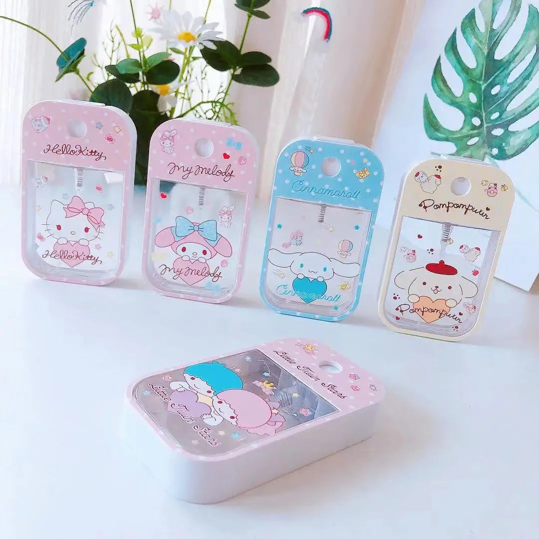 Sanrio Travel Bottle Refillable Melody Hello Kitty Spray Bottle Travel Portable Cinnamoroll Kuromi Pompompurin Bottl Girl Gifts