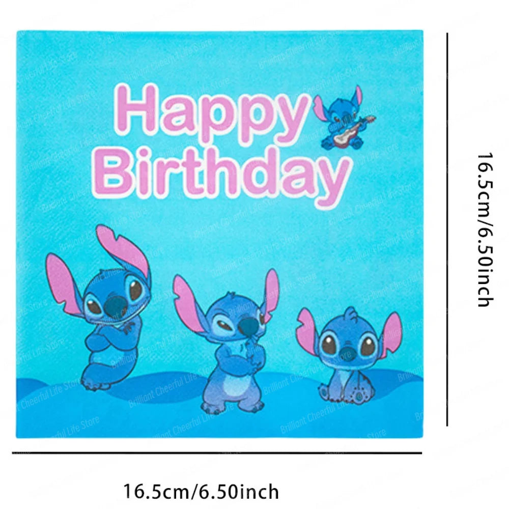Lilo & Stitch Party Print Napkins Stitch Angle Theme Dinner Napkin Tissue for Baby Shower Kids Boy Girl Birthday Party Supplies