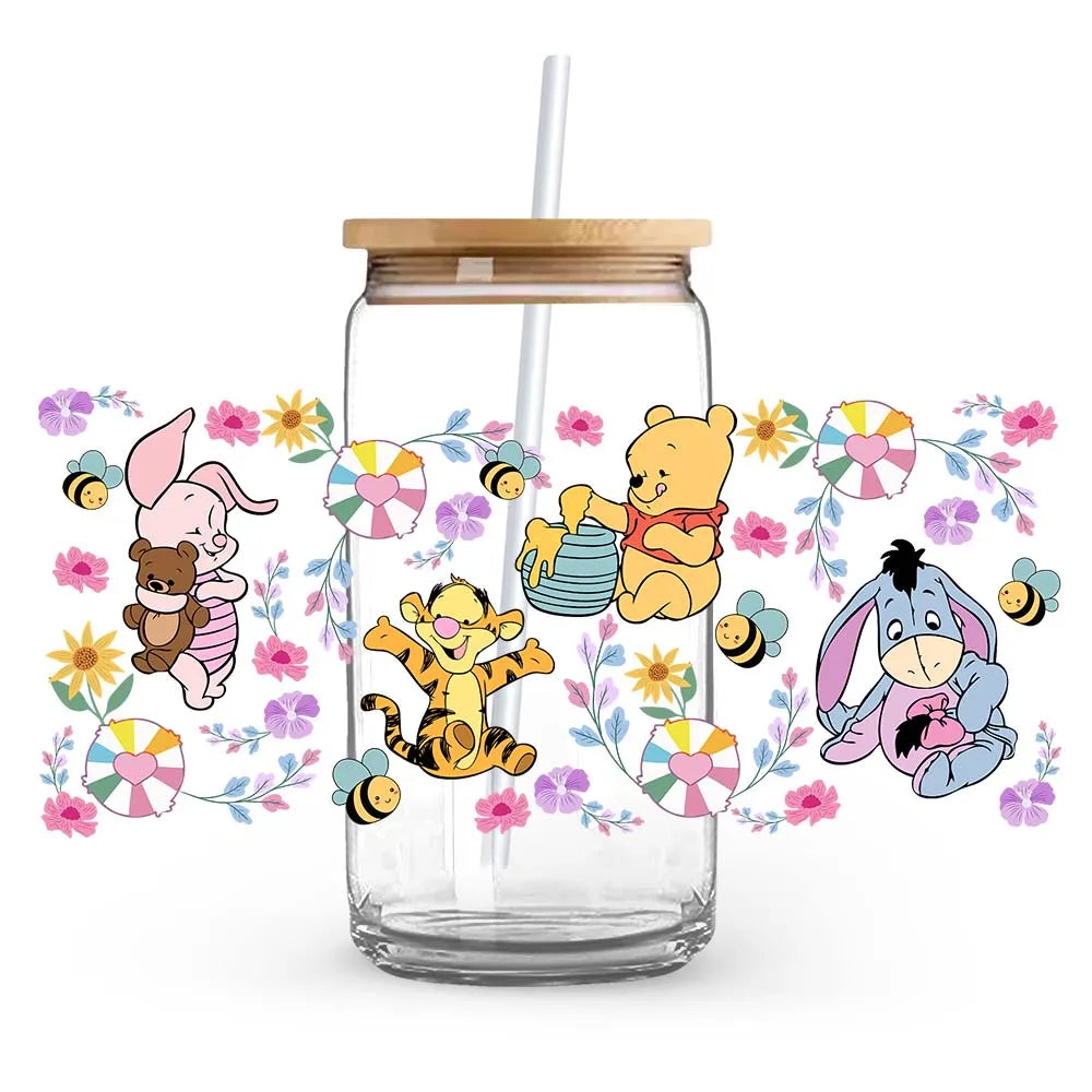 Mickey Stitch Cars Winnie the Pooh UV DTF Cup Wrap UV Self-Adhesive Cartoon Stickers Innovative Cup Embellishments
