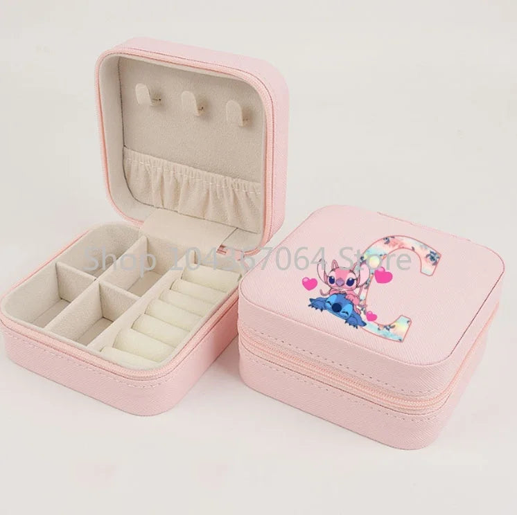 Lilo Stitch Mini Jewelry Storage Box Travel Organizer Jewelry Case Organizer Display Storage Earrings Holder Case Birthday Gifts