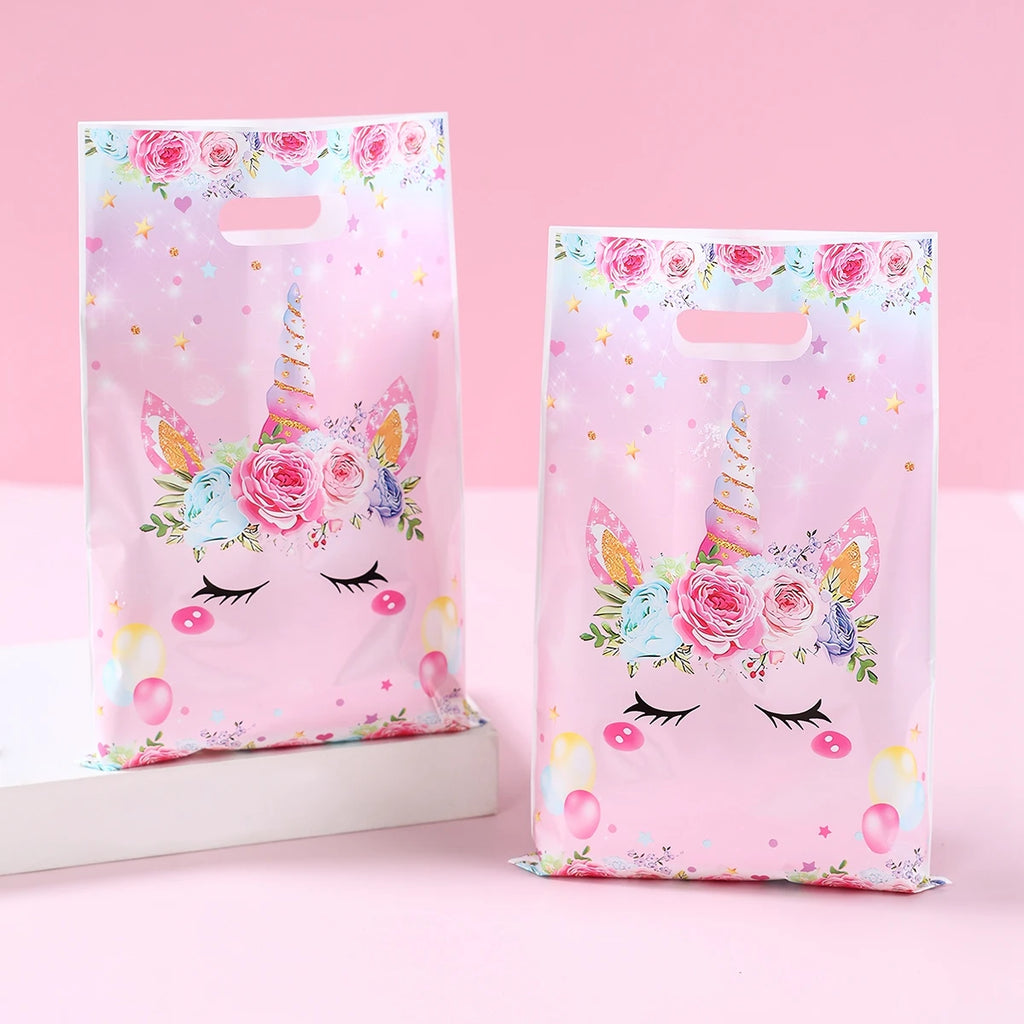 Rainbow Unicorn Handbag Candy Bag Happy 1st Birthday Party Decorations Kids Favors Gift Unicorn Box Baby Shower Girls Supplies