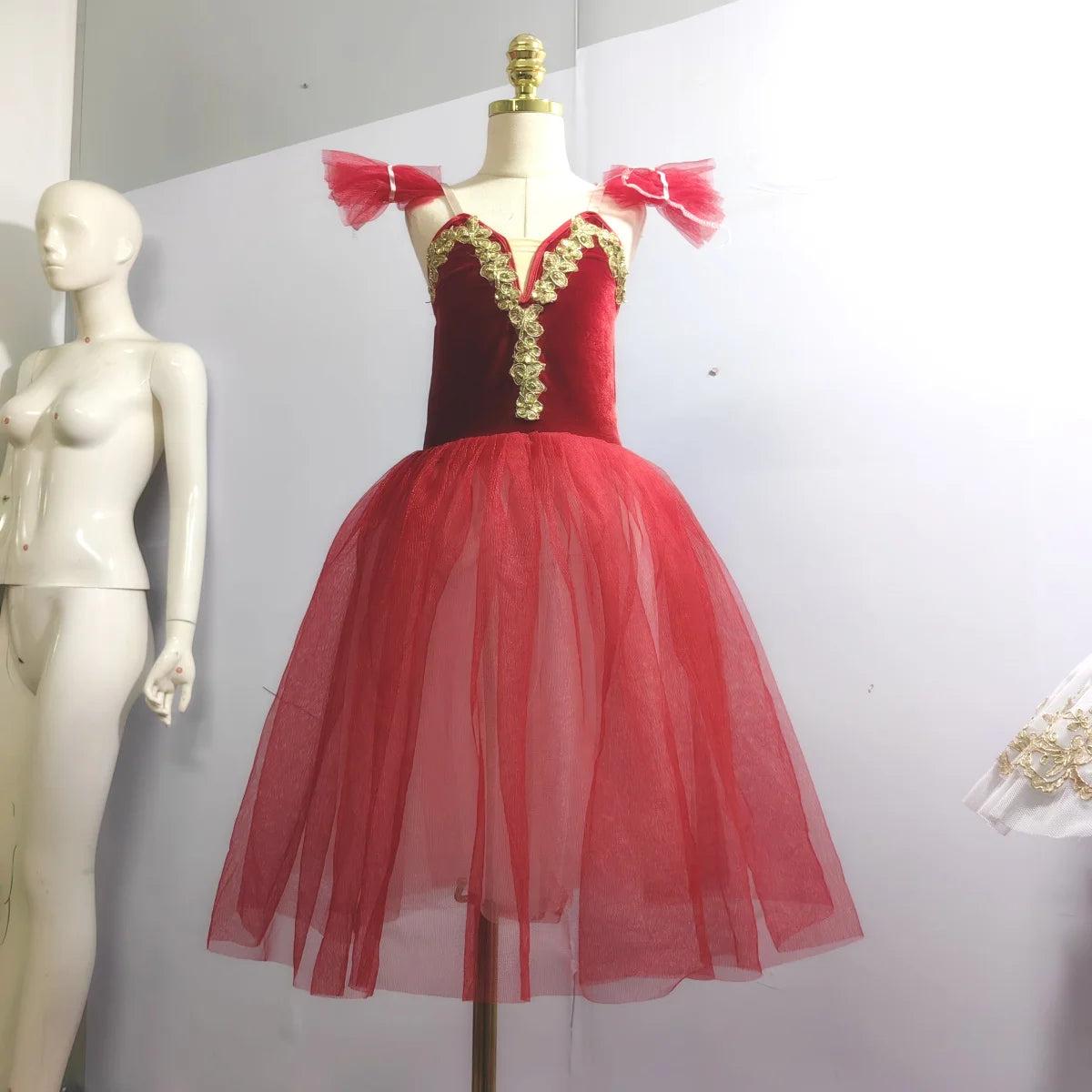 Blue Ballet Tutu Skirts Performance Costumes Princess Dance Practice Long Romantic Dress