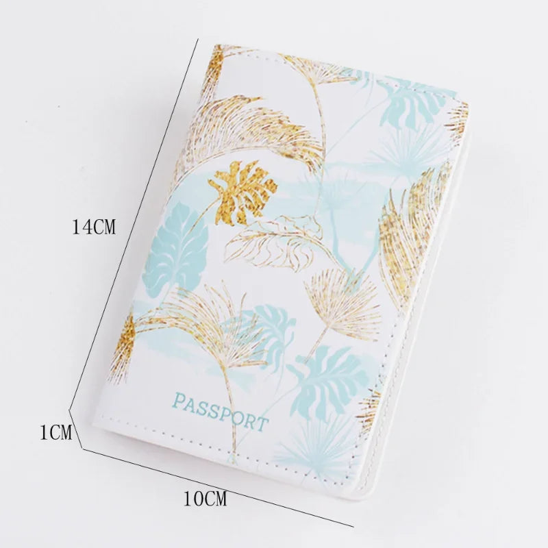 Pink Purple Women Girls Passport Cover Case for Travel Accessories PU Leather Passport Holder Protector Sleeve with Card Slot