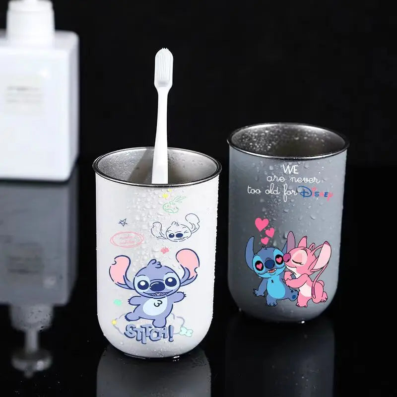 New Lilo & Stitch Cartoon Animation Creative Stainless Steel Mouthwash Cup Fashionable Personality High-Looking Toothbrush Cup