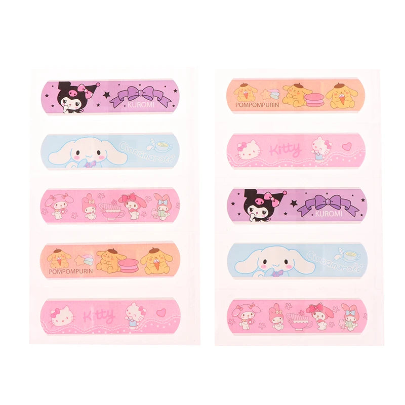 24Pcs Sanrio Cartoon Band Aid Waterproof Breathable Hemostasis Adhesive Bandages First Care Cuts Scratches Band-Aids For Kids