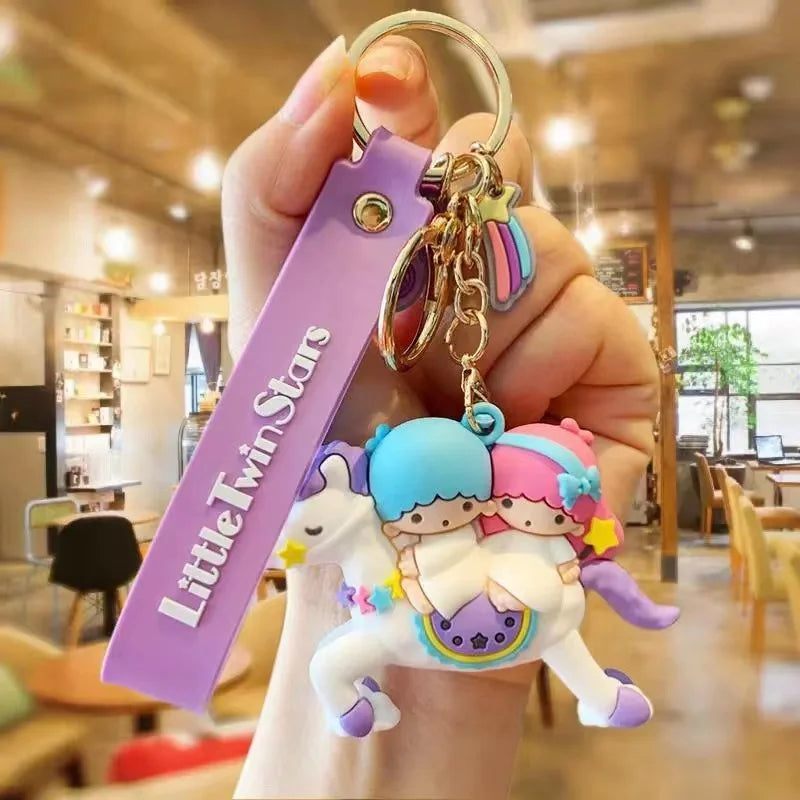 Sanrio Unicorn Series Keychain Cinnamoroll Pendant Little Twin Stars Accessories Hello Kitty My Melody Bag Charms Birthday Gift