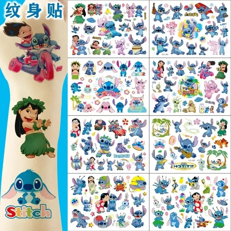 New Kawaii Lilo & Stitch Anime Tattoo Stickers - DIY Decals for Birthday Party Decor, Perfect as Cartoon Children's Toy Gifts