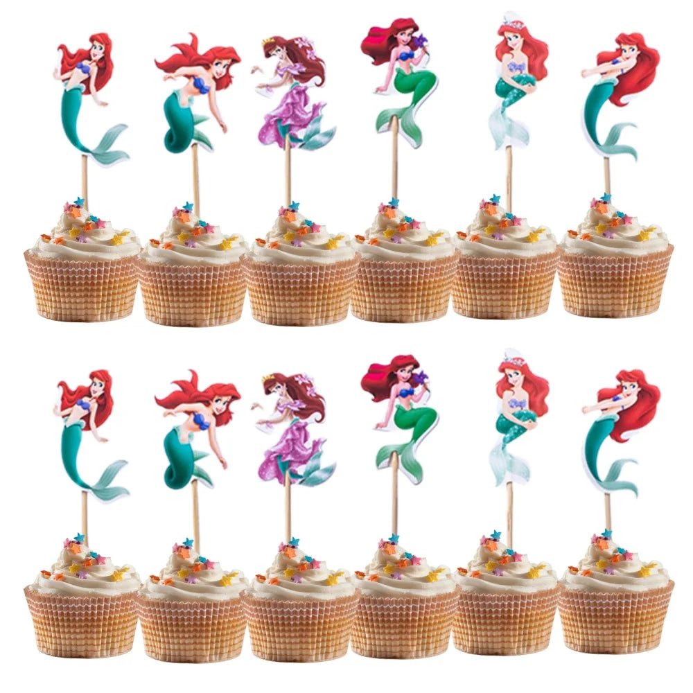 Mermaid Cake Decorations Under the Sea Cake Toppers Girl Birthday Party Decoration Mermaid Cupcake Supplies Baby Shower Decor