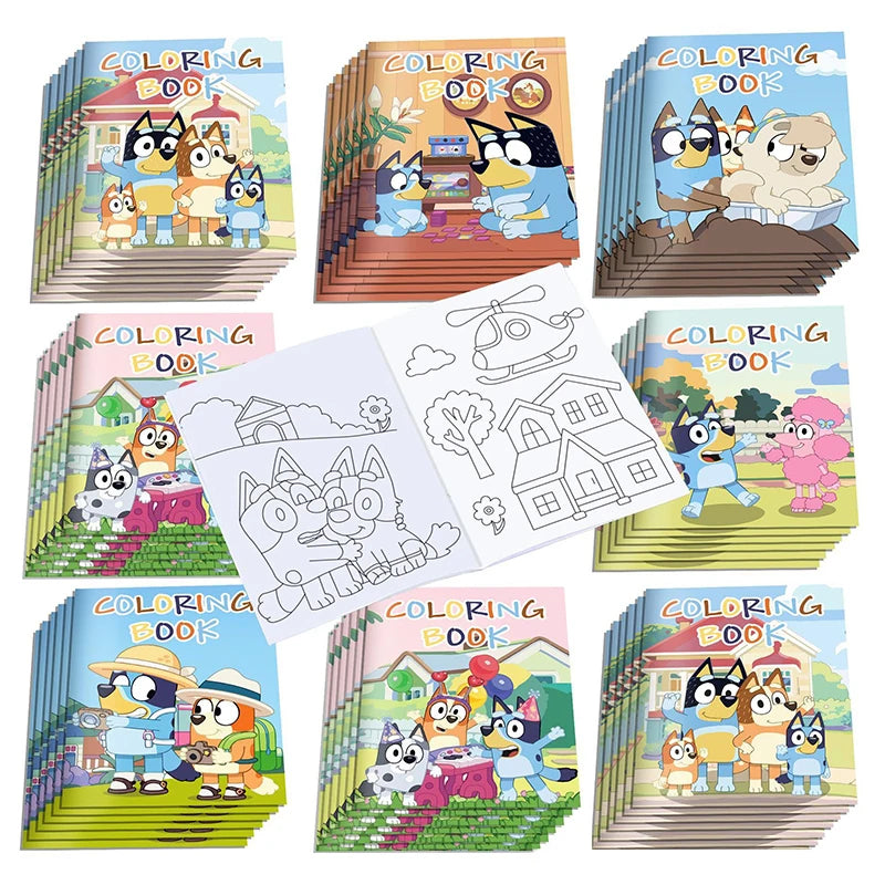 Bluey And Bingo Diy Coloring Drawing Book Anime Cartoon Color Graffiti Painting Book Education Puzzle Toys For Kids