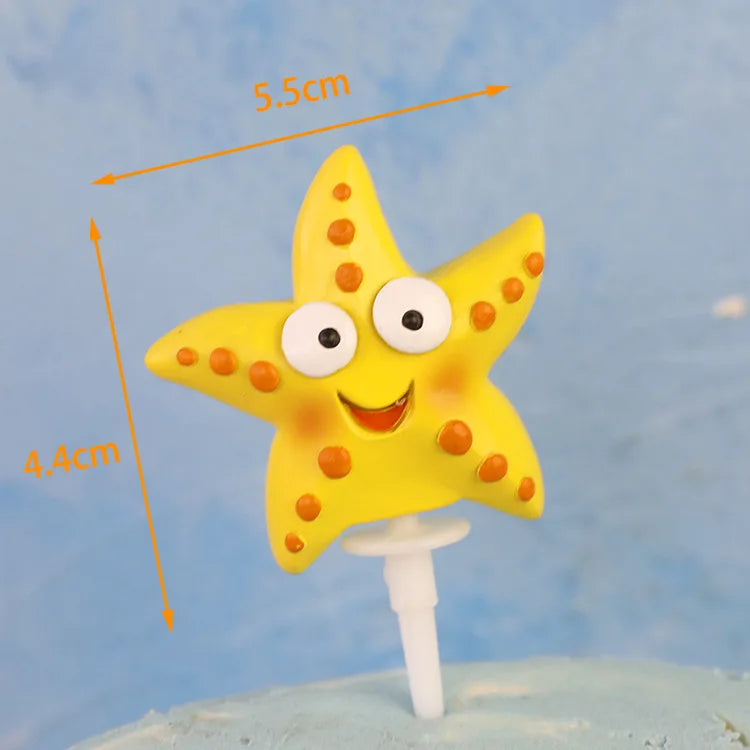 Birthday Cake Decor Mermaid Starfish Shell Cake Topper Fish Topper Under The Sea Cake Topper Ocean Theme Birthday Party Supplies
