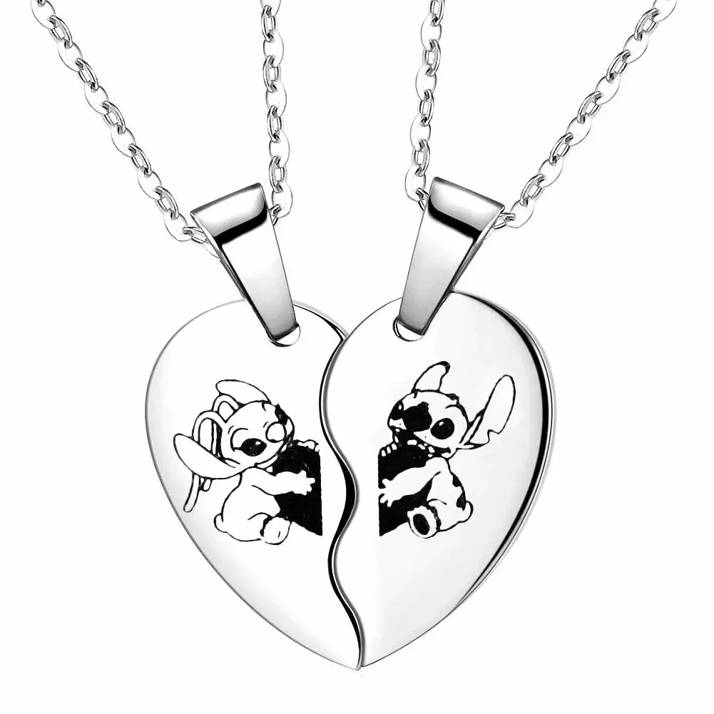Lilo & Stitch Cartoon Metal Necklace Pendant Necklaces Characters Kids Gifts for Women Jewelry Children's Necklace Toy