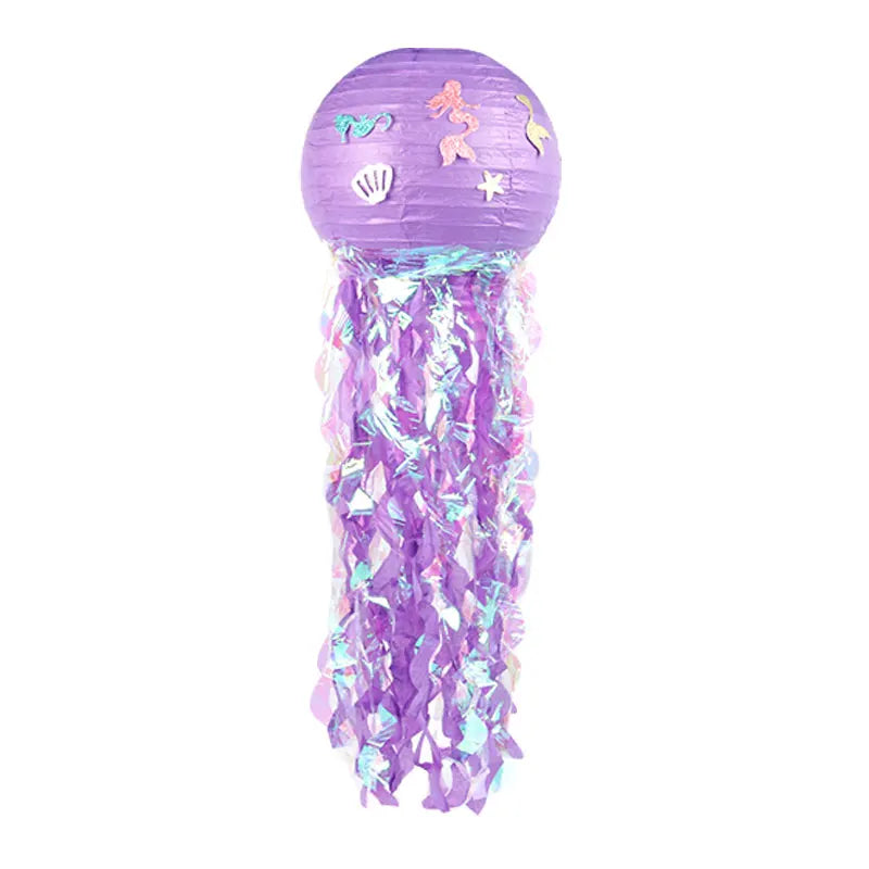 Mermaid Jellyfish Paper Lantern DIY Hanging Little Mermaid Theme Under The Sea Wedding Birthday Party Decoration Supplies