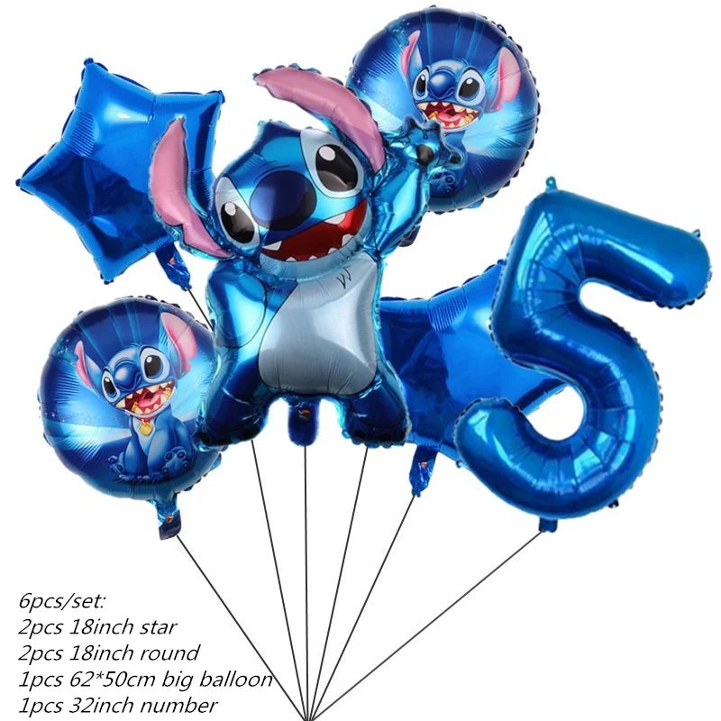 Lilo Stitch Party Supplies Paper Cup Plate Balloon Tablecloth Cake Toppers For Kid Boy Birthday Party Decoration Baby Shower