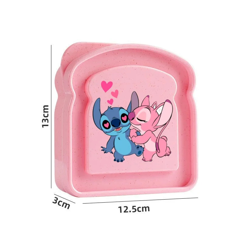 Stitch Sandwich Containers Lunch Box Toast Storage Box with Lid Portable Food Storage Case Reusable Microwave Lunch Case Gifts