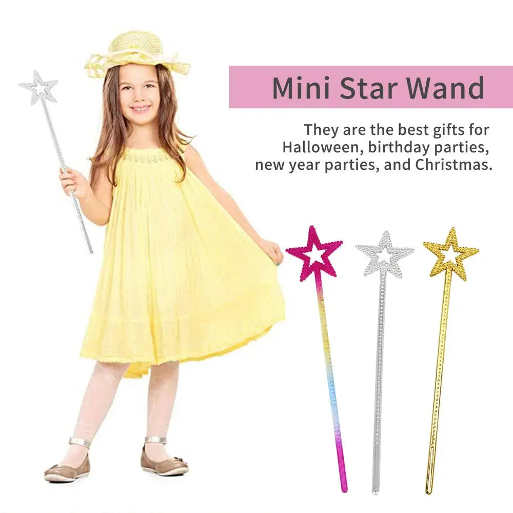 1pc Magic Wand For Kids Golden Silver Star Wand Fairy Princess Angel Wand Sticks For Girls Costume Birthday Party Wedding