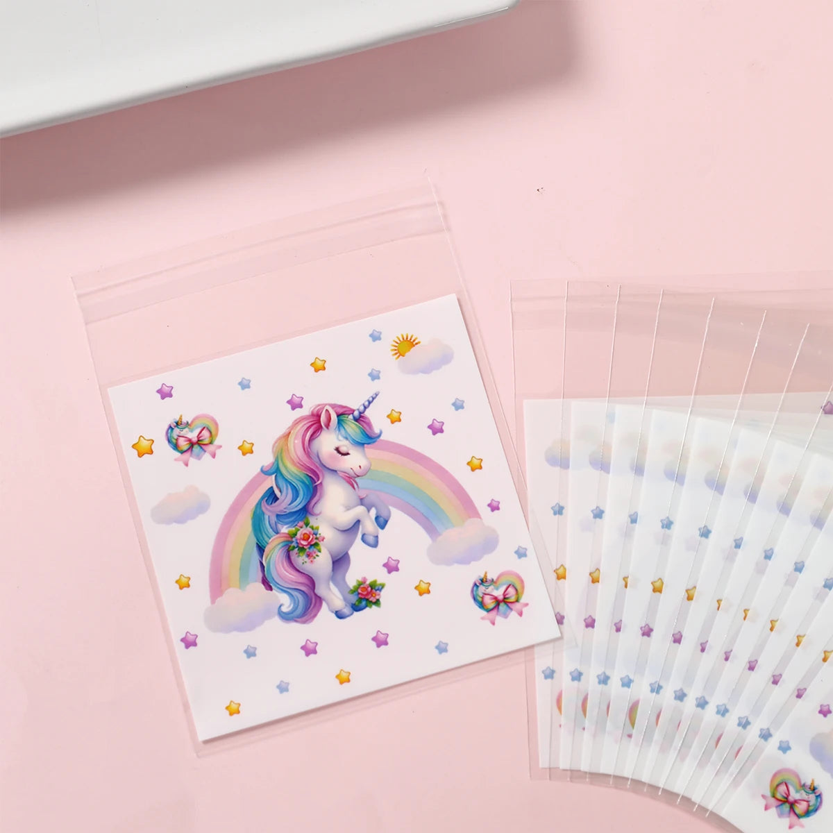 50/100Pcs Unicorn Party Gift Bags Birthday Party Decoration Candy Bags Packaging Bags Baby Shower Kids Favors Party Supplies