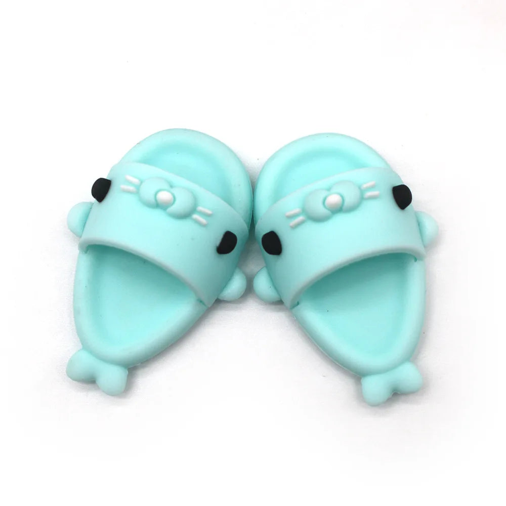 17cm Labubu Cute Shark Slippers for Blythe doll, 1/8BJD, 17cm Vinyl Dolls Korea Kpop Exo DIY Girls Gift Labubu Doll Accessories