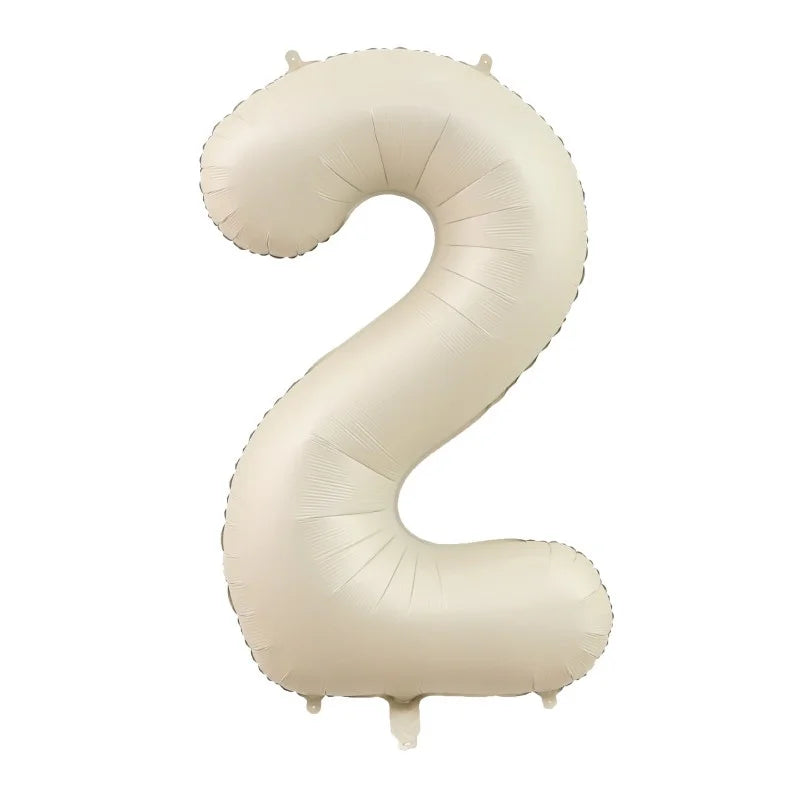 32/40Inch Cream Color Number Balloons 1-9 Large Digital Foil Helium Ball Girl Kids Adult Happy Birthday Party Decoration Wedding