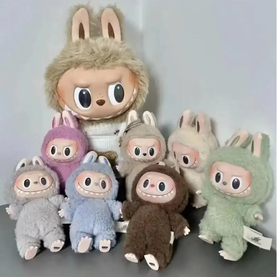 Mokoko Labubu The Monsters Vinyl Face Doll Heart-Moving Macaron Doll Blind Box Blind Bag Hanging Pendant Christmas Birthday Gift