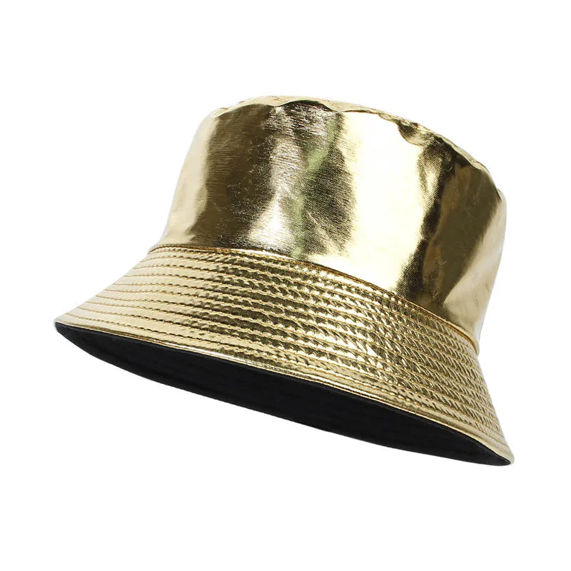 2023 Fashion Bucket Hat Women Girls Leather Solid Panama Caps Men Hiking Hat Fishing Cap Foldable Hip-Hop Street Waterproof Hat