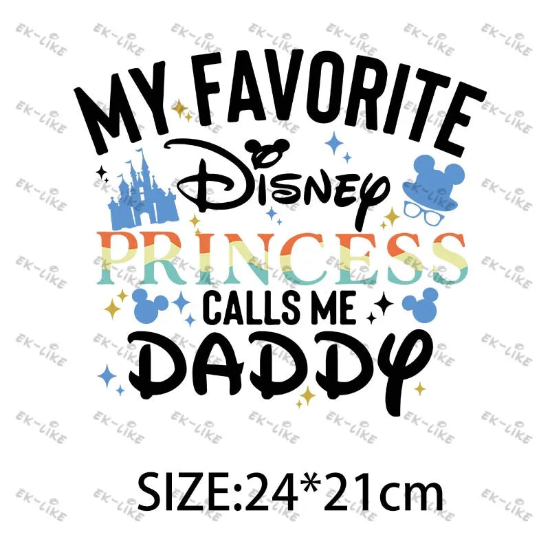 Dad Squad King Lion Toy Story Mickey Stitch Happy Father's Day Iron on Picture on Clothes Strong viscosity Diy Craft
