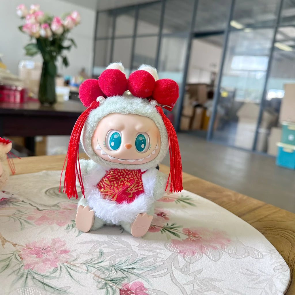 17cm Labubu I II Cute Plush Doll'S Clothes Idol Dolls Sitting Party Christmas Clothing Sweater Accessories For Korea Kpop Exo