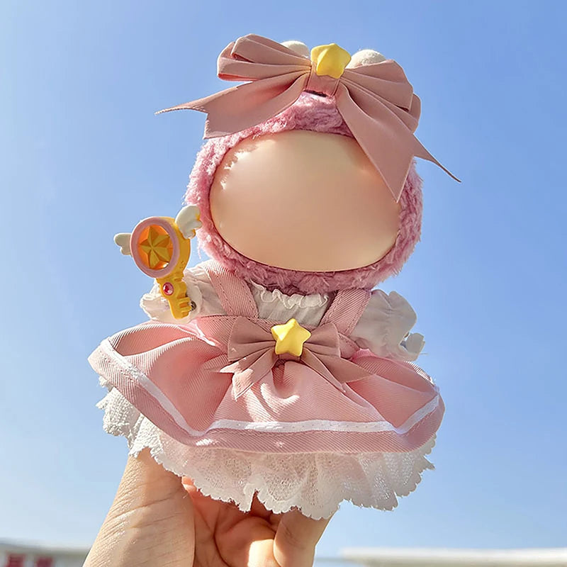 Cute Mini Plush Doll'S Clothes Outfit Only Clothing Accessories For 17cm Labubu Dolls Sweater Hoodie Clothing DIY Kids Gifts