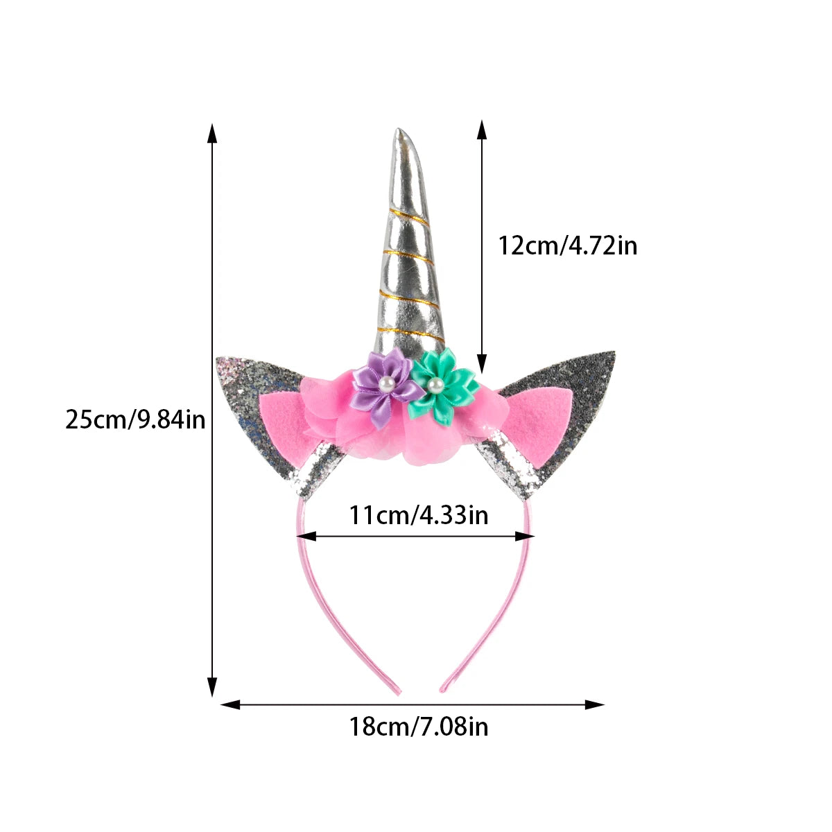 Unicorn Headband Girls' Fairy Rainbow Wings Flowers Headwear Accessory Unicorn Birthday Party Decoration Princess Dress Up Toys