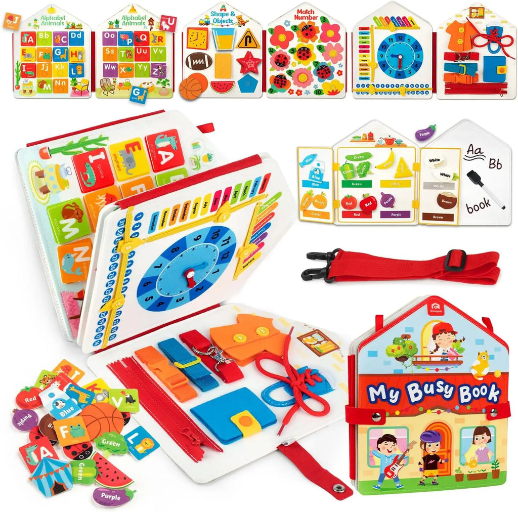 Toddler Felt Montessori Busy Book Activity Sensory Boards Fine Motor Skill Quiet Book Toys Preschool Learning Educational Gift