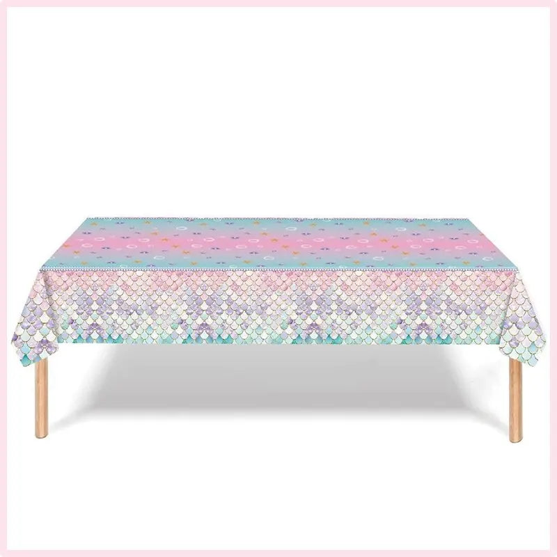 Mermaid Birthday Party Decorations Balloon Tableware Tablecloth Hanging Banner Party Decorations For Child Favors Supplies Kit