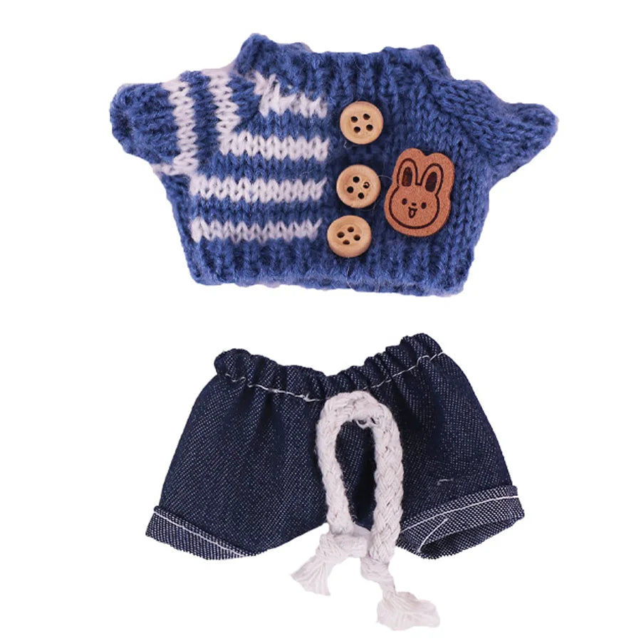 Doll Sweater Pants Shoes set For labubu Clothes 17 cm Doll Accessories,Toys For Girls,Christmas Festival Birthday Present