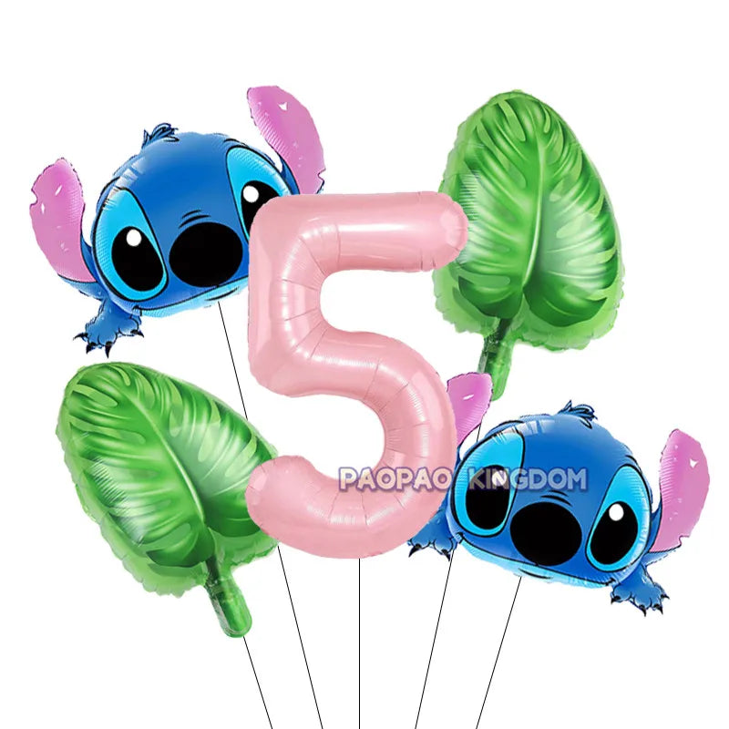 Lilo Stitch 32inch Number Foil Balloons Stitch Birthday Party Supplies Children Balloons Baby Shower Decoration Supplies