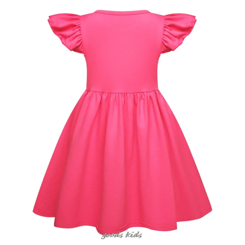 Hot Lilo And Stitch Children's Dress Set Cartoon Cute Girl Dress Flying Sleeve Toddler Dress And Small Bag Birthday Gift