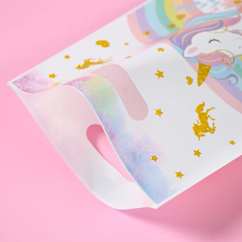 10/25/50pcs Handbag Candy Bags Unicorn Birthday Party Decor Kids Gift Packing Bag 1st Birthday Baby Shower Girl Party Supplies