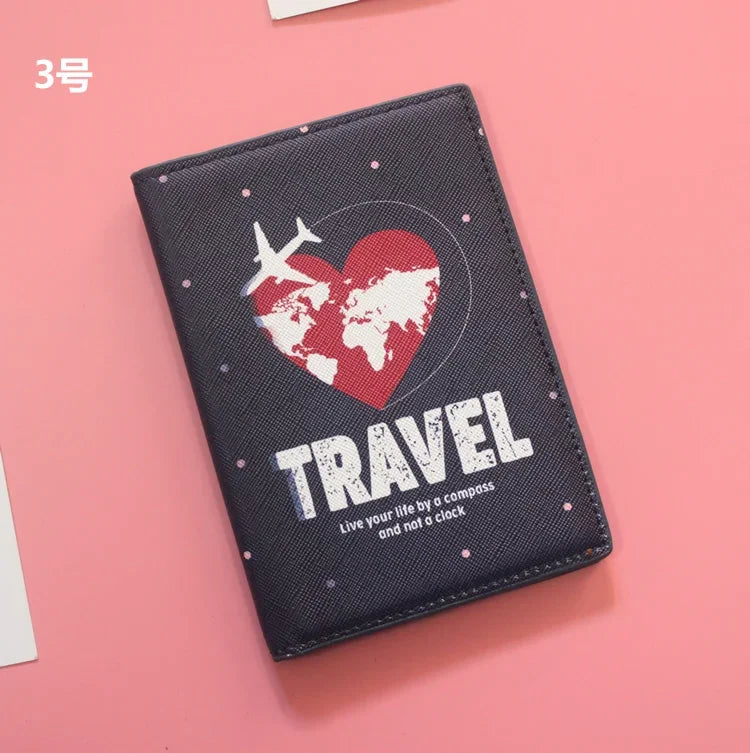 Fashion Men Women Travel Leather Passport Holder Card Case Protector Cover Floral Wallet Bags Flower Passport Cover for girls