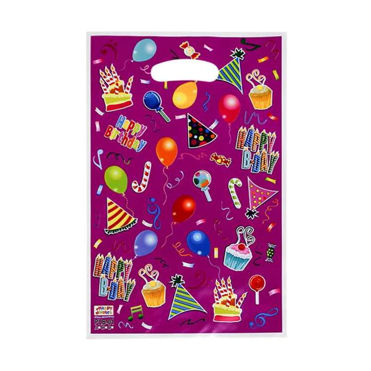 20pcs Printed Gift Bags Polka Dots Plastic Candy Bag Child Party Loot Bags Boy Girl Kids Birthday Party Favors Supplies Decor
