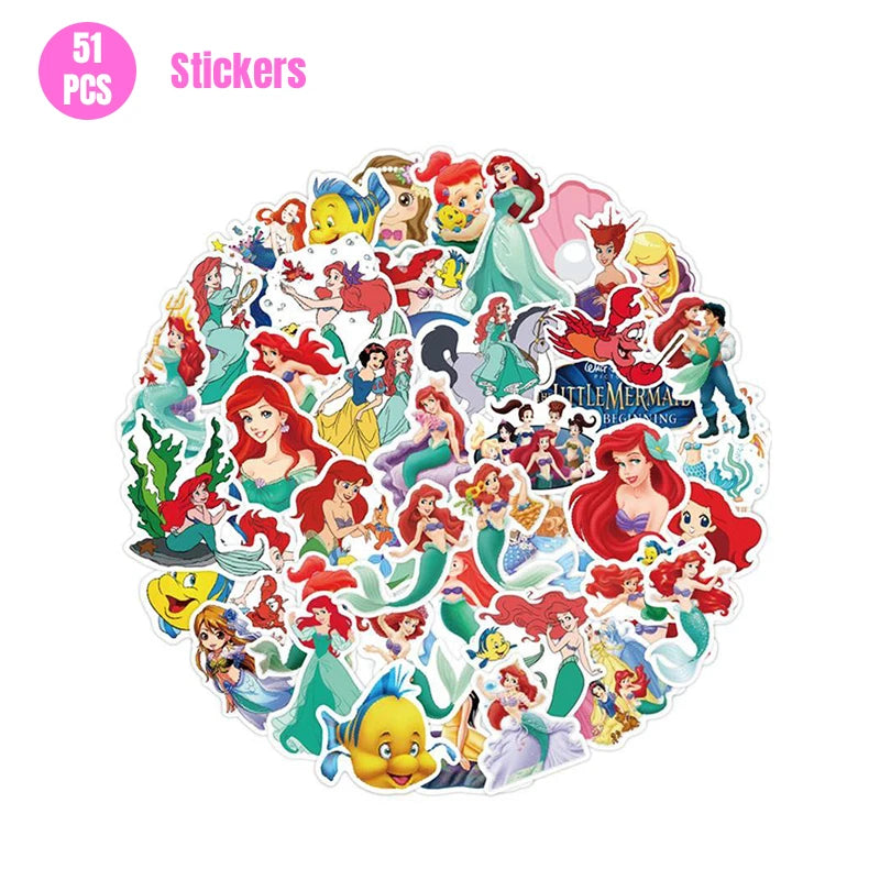 Mermaid Ariel Princess Birthday Party Decorations Disposable Tableware Plate Straw Cup Balloons Baby Shower Party Supplies