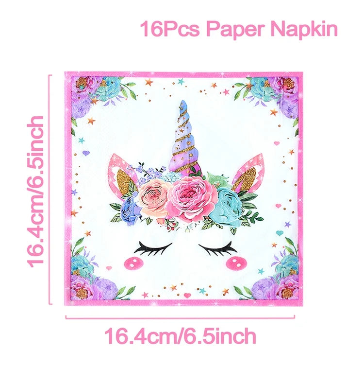 Unicorn Party Decoration Disposable Tableware Unicorn Birthday Party Decorations Kids Baby Shower Girl Birthday Party Supplies