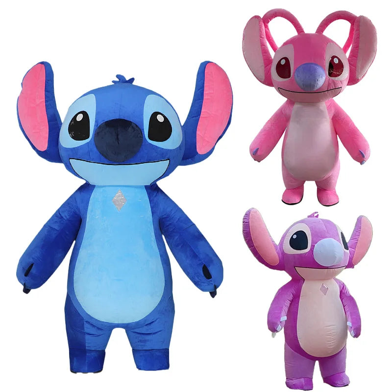 2m/2.6m Giant Blue Lilo & Stitch Mascot Costume Inflatable Cosplay Suits Anime Cartoon Character Inflatable Costumes For Adults