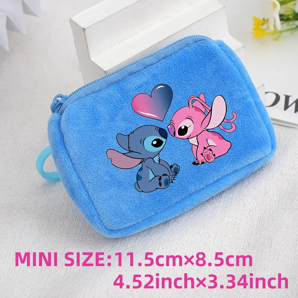 Lilo Stitch Kids Anime Plush Coin Purse Girls Boys Cute Mini Wallet Cartoon Moneybag Kids Storage Bag Pendant Birthday Gifts