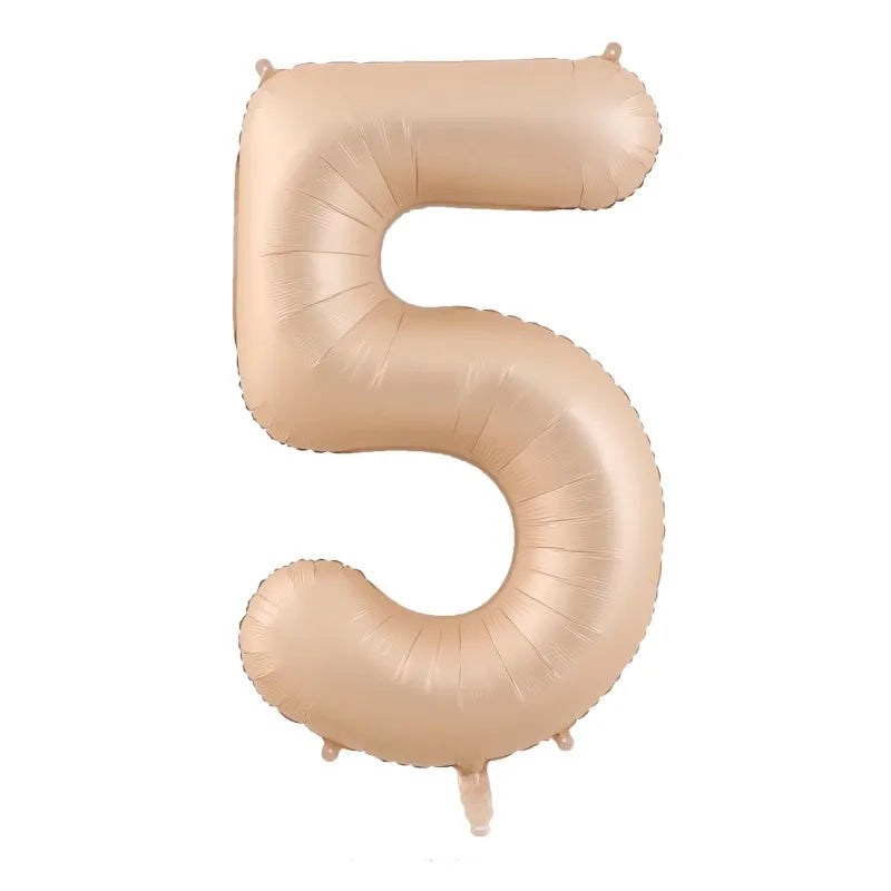 32/40Inch Cream Color Number Balloons 1-9 Large Digital Foil Helium Ball Girl Kids Adult Happy Birthday Party Decoration Wedding