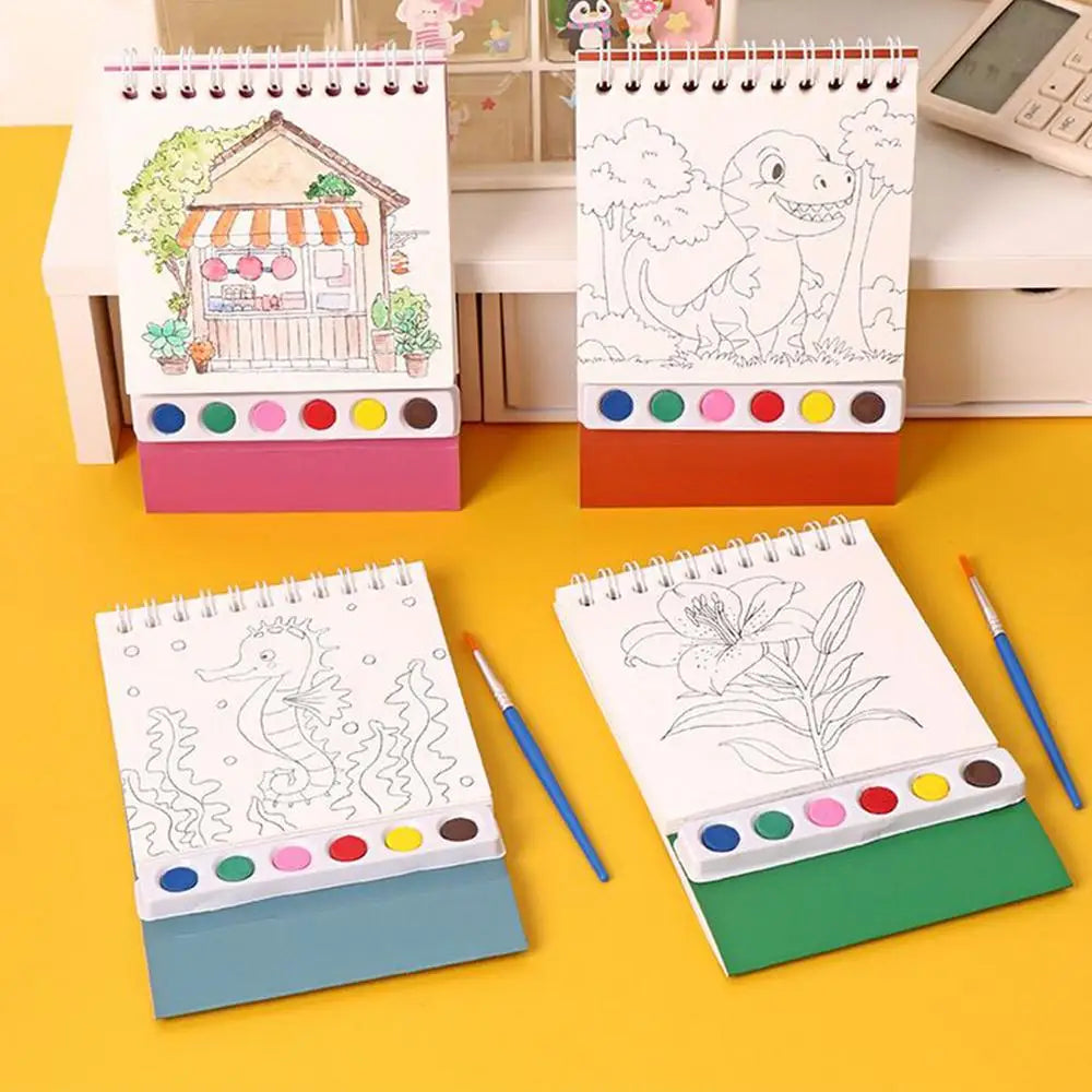 Coloring Book 20 Pages Portable Watercolor Coloring Book Kindergarten Colored Graffiti Enlightenment Note Picture Book